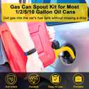 Godboy Gas Can Spout Replacement, Gas Can Nozzle, (5 Kit-Yellow) Flexible Pour Nozzle Suitable for Most 1/2/5/10 Gal Oil Cans, Fuel Can Spout Replacement