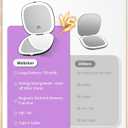 WOBSION Rechargeable Lighted Travel Makeup Mirror,1x/10x Compact Magnifying Mirror with Lights,Portable for Bag,4inch,Gift,Black
