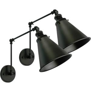 Industrial Black Wall Sconce,Angle Adjustable Decorative Modern Farmhouse Wall Mount Light for Living Room Wall Lamp Set of 2