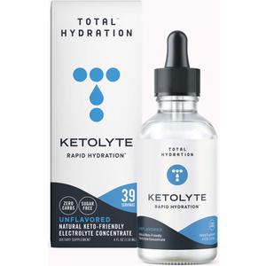 Ketolyte Rapid Hydration (Unflavored) Keto-Friendly Electrolyte Drops with No Calories No Sugar, Natural Electrolyte Supplement with Magnesium (39 Servings)