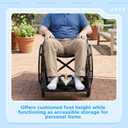2 Kit Wheelchair Footrest Hammock with Storage Pouch, Adjustable Leg Rest Footrest Hammock, Portable Hanging Foot Sling Replacement for Airplane Wheelchair Essential Accessories