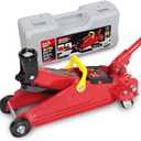 Big RED TAM82012-1 Torin Low Profile Hydraulic Trolley Service/Floor Jack with Blow Mold Carrying Storage Case, 2 Ton (4,000 lb) Capacity, Red