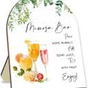 Mimosa Bar Sign, Wooden Sign with Stand, Floral Decoration Baby Shower Sign, Baby Shower Welcome Sign, Party Decor Supplies