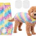 Leekalos Recovery Suit for Dogs After Surgery,Soft Breathable Dog Bodysuit Surgical Recovery Suit,Male Female Dog Neuter Spay Suits Anti Licking Wounds Jumpsuits for Small Medium Large Dogs (Rainbow)