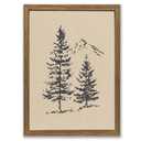 Pine Tree Wall Art Minimalist Mountain Nature Canvas Print Cabin Wall Decor