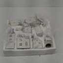 Leitee 22 Pcs Ceramic Christmas Village Set Include 9 Village Houses 13 Christmas Trees for Xmas Scene Decor Winter Holiday Party Figurine Tabletop Decoration(Silver Roof)