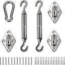 LOVE STORY Hardware Kit 6 Inches Stainless Steel for Triangle Sun Shade Sail Installation