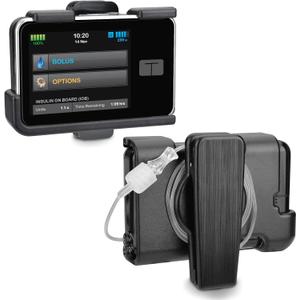 Tandem Tslim X2 Pump Case Accessories Smooth Comfortable Flexible Safe Convenient Insulin Pump Holder 360 Rotating Sturdy Belt Clip for t:Slim/t:Slim G4 (Black)