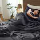 MooMee Muslin Blanket - 100% Cotton 4-Layer Gauze Throw Blanket with All-Around Fringe, Soft Breathable Lightweight Cooling Summer Blankets for Bed Couch (Dark Grey,Twin XL 66" x 90")
