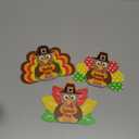 3Pcs Thanksgiving Decorations for Home Turkey Wooden Block Sign Harvest Day Fall Decor Indoor Fall Tiered Tray Decor Turkey Ornament for Autumn Table Centerpiece (Large)