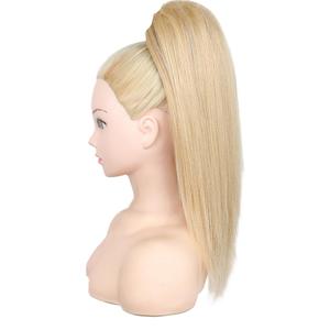 SEIKEA Cheer Ponytail Hair Piece, 18" Straight Cheerleader Hairpiece Ponytail Extension for Cheer Competitions, Dance, Costume, Dress up, Soft Natural Look for Teens Girls Light Blonde/Blonde