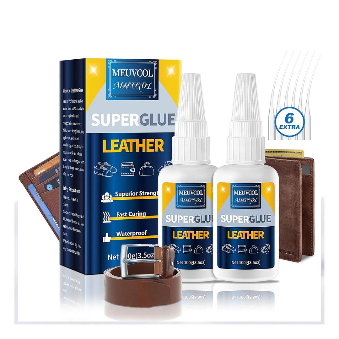 Super Glue for Leather - 100g Leather Glue Adhesive for Purses, Sofa, Shoe, and Furniture, Heavy Duty Waterproof Adhesive for Leathercraft, Upholstery, Faux Leather, Handbag, Leather Working