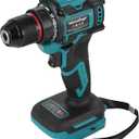 354 In-lbs Cordless Drill Driver for Makita 18V Battery, 3/8" Keyless Chuck, 21+1 Torque Settings, 1980 RPM, LED Light (Turquoise and Black)