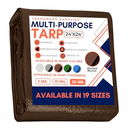Tarp Cover Brown/Black Heavy Duty 20 Mill Thick Material, Waterproof, 24'X'24,Great for Tarpaulin Canopy Tent, Boat, RV Or Pool Cover (Poly Tarp 24X24, Ultra Thick)