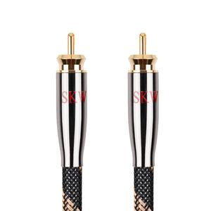 SKW Digital Coaxial Cable RCA to RCA Multiple Shield with Ultra-high Purity Copper Subwoofer Cable for HiFi Systems 3.2ft/1M (Black)