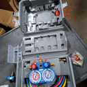 VTG VOGTEN 4.5 CFM AC Vacuum Pump and Gauge Set,for Mini Split/HVAC/Auto Systems,Manifold Gauge Kit fits R134a R12 R22 R410a,with Leak Detector,Core Depressor Valves,2 R134a Can Taps,Storage Case