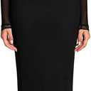 KUTUMAI Corset Lace Long Sleeve Formal Dress Back Slit Bodycon Fall Cocktail Wedding Guest Dresses, M