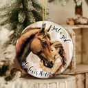2 x Horse Ornament 2025  White Elephant Gift for Girl Who Loves Horses  Horse Lover Gift, Ceramic Round Hanging Decoration for Girls, Women, Kids for Christmas, Birthday