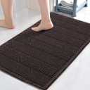 H.VERSAILTEX Upgraded Waffle Bath Mat Super Absorbent Non Slip Bath Rugs for Beside Tub, 24" x 36", Chocolate