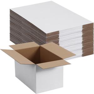 Small Shipping Boxes 10x6x6 Inch set of 40, White Corrugated Cardboard Boxes for Small Business, Mailing, Moving and Storage