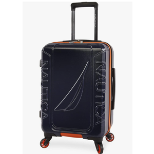 NAUTICA Birch Hardside Spinner Luggage, Navy/Orange, Carry-On 21-Inch