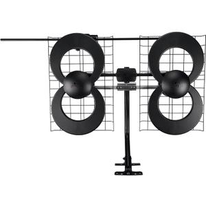 Antennas Direct ClearStream 4V Indoor Outdoor TV Antenna, UHF VHF, Multi-Directional, 70+ Mile Range, 4K 8K UHD, NEXTGEN TV  w/ 20-inch Mast (Black)