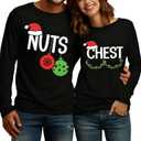 Christmas Couples Shirts Matching Couples Long Sleeve Shirt His and Her Merry Christmas Xmas Outfits Christmas Tops (Small, Men-black)