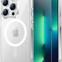 for iPhone 13 Pro Max Case Clear with Screen Protector, Compatible with Magsafe, Anti-Yellowing, Military-Grade Protection, Shockproof Slim Magnetic Phone Case Cover, Transparen