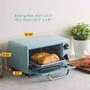 Elite Gourmet by Maximatic Americana Collection ETO147M Diner 50s Retro Countertop Toaster oven, Bake, Toast, Fits 8 Pizza, Temperature Control & Adjustable 60-Minute Timer 1000W, 2 Slice, Mint