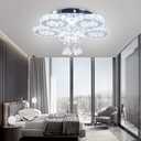 Modern Big Crystal Ceiling Light LED Chandelier Five Ring Pendant Light for Dinning Room Bedroom Kitchen