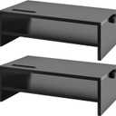 Marbrasse Monitor Stand Riser, 2 Pack 16.5 Inch 2 Tier Computer Monitor Stand, Printer Shelf Stand for Laptop Computer Screen Storagek,Desktop Stand with Phone Holder and Cable Management