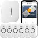 WiFi Water Leak Detector for Home with App Notification, 1 2.4Ghz Gateway + 6 WD61 Sensor, 120dB Water Flood/Drip Alarm for Basement/Kitchen/Bathroom/Toilet/Laundry Room,Sink/Pipe/Faucet Leakage Alert (White)