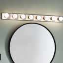 Kichler Linear 48" Bathroom Vanity Light Fixture, 8-Light Modern Brushed Nickel Bath Bar for Bathroom Lighting over Mirror, Transitional Style (48" x 4.25" x 2"), 628NI