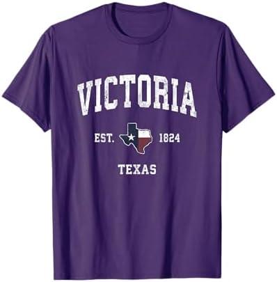 Victoria Texas TX Vintage State Flag Sports Design T-Shirt. xsmall