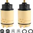 2Pack - RP70538 Single Function Pressure Balance Cartridge, Shower Cartridge Replacement, Compatible with Peerless and Delta Single Handle Tub/Shower Faucet (Not Included Check Valve)