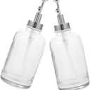 Glass Lotion Container Push Pump Syrup Pump Dispenser Bar Syrup Dispenser (Silver)