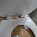 CHURCH Toilet Seat, Easy Clean Hinges Release for Deep Cleans, Durable Enameled Wood Seat, Elongated, White