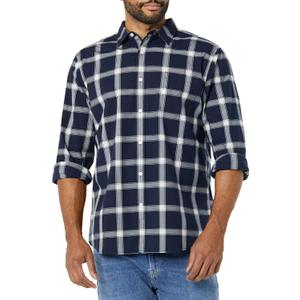 Amazon Essentials Men's Long-Sleeve Slim-Fit Stretch Poplin Shirt (XXL)