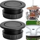 DECOHS 2 Pcs 2 Inch Parasol Umbrella Hole Ring Plug and Cap Set, Thicker Patio Table Hole Cover Insert, Deck Table Umbrella Holes Plug Replacement Parts for Outdoor Patio Table Garden Yard