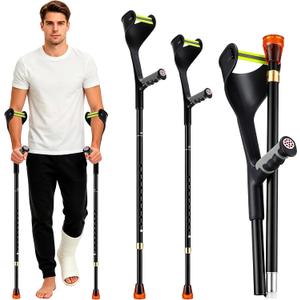 Forearm Crutches Pair for Adults Foldable Walking Crutches 2 PCS
Folding Lightweight, 10-Level Height Adjustable, Aluminum Alloy, Forearm Crutch with Rubber Handles & Anti-Slip Foot Pad