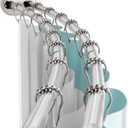 Zenna Home Double Curved Shower Curtain Rod, No Drill, 50-72 Inch Adjustable Tension Curved Shower Rod for Bathroom, Rustproof Double Rod, Non-Slip, Adds Room in Shower, Satin Nickel