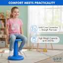 -Dynamic-, Kid Wobble Stool Pair, Wiggle Chair Flexible Seating for Preschool & Elementary Classroom, Improves Focus, Posture & ADHD/ADD-Blue 17.7 Hight' Stools Pack of 2