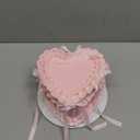 Remerry 6 Inch Pink Bow Fake Cake Coquettish Birthday Fake Cake Decor Pink Bow Heart Wedding Dessert Props Artificial Heart Dessert for Display Photography Props Women Birthday Wedding Gift