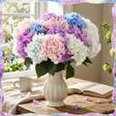 Suncalla Multicolor 6 Bundles Hydrangea Artificial Flowers Bulk 30 Heads 20'' Faux Fake Hydrangea for Spring Graves Easter Decor Porch Indoor Outdoor Home Garden Wedding Table Centerpieces