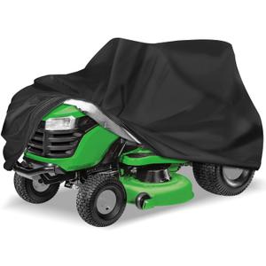 KISEER Outdoors Lawn Mower Cover Waterproof Heavy Duty 420D Polyester Oxford UV Protection Lawn Tractor Cover Fits Decks Up to 54" with Drawstring and Storage Bag