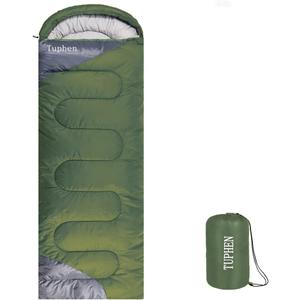 tuphen- Sleeping Bags for Adults Kids Boys Girls Backpacking Hiking Camping Microfiber Liner, Cold Warm Weather 4 Seasons Indoor Outdoor Use, Lightweight & Waterproof (3lb-Green Grey)