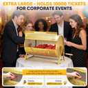 Huge Raffle Drum 18" x 12" Holds 10,000 Tickets, Thickened Large Raffle Ticket Spinner Box with Silent Bearings, Sealed Silicone Strip, Wooden Handle & Tripod for Large Events, Lottery, Voting
