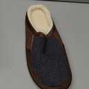 DREAM PAIRS Men's Cozy Memory Foam Slippers with Fuzzy Wool-Like Lining, Slip-on Washable Indoor Outdoor House Shoes (7-8, Brown/Grey)