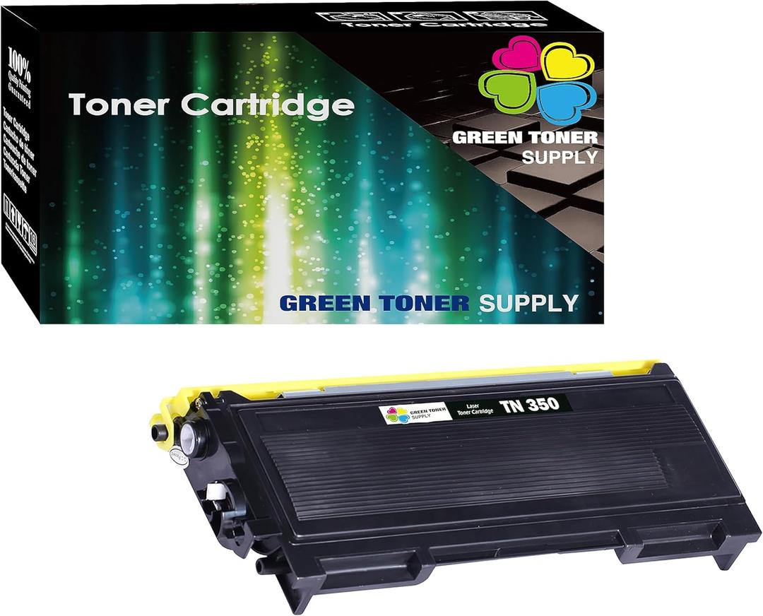 Green Tonner Supply TN350 Toner Cartridge (Pack of 1) Replacement for Brother TN-350 TN 350 Toner Cartridge Black for Brother DCP-7010 DCP-7020 DCP-7025 HL-2030 HL-2030R HL-2040 HL-2040N Printer