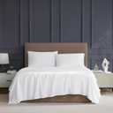 Color Sense 600 Thread Count 100% Long Staple Cotton 4 Piece Bed Sheet Set, Luxury Queen Sheets Sateen Weave, Wrinkle Free, Soft & Silky, Low Pill,Patented Fitted Sheet Fits Upto 18" Deep Pocket,White